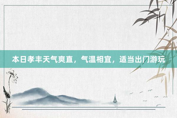 本日孝丰天气爽直，气温相宜，适当出门游玩